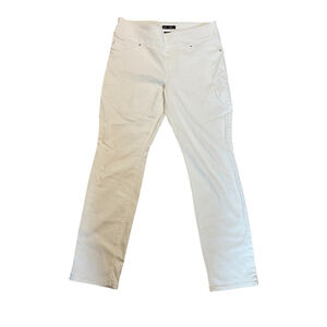 Women's Lee White Slim Fit Straight Leg Jeans Stretch Pull On 12